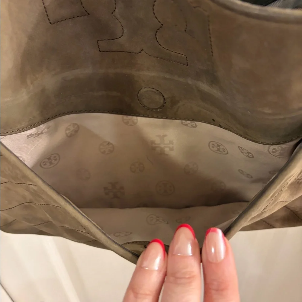 Tory Burch Olive Green Shoulder Bag with Gold Chain